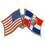 Eagle Emblems P09726 Pin-Usa/Dominican Rep. (Cross Flags) (1-1/8")