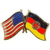 Eagle Emblems P09727 Pin-Usa/Germany-East (Cross Flags) (1-1/8