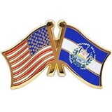 Eagle Emblems P09730 Pin-Usa/El Salvador (Cross Flags) (1-1/8
