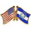 Eagle Emblems P09730 Pin-Usa/El Salvador (Cross Flags) (1-1/8")