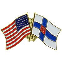 Eagle Emblems P09733 Pin-Usa/Finland (CROSS FLAGS), (1-1/8")