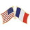 Eagle Emblems P09734 Pin-Usa/France (Cross Flags) (1-1/8")