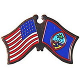 Eagle Emblems P09737 Pin-Usa/Guam (Cross Flags) (1-1/8