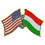 Eagle Emblems P09744 Pin-Usa/Hungary (Cross Flags) (1-1/8")