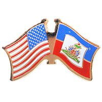 Eagle Emblems P09745 Pin-Usa/Haiti (1-1/8")