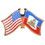 Eagle Emblems P09745 Pin-Usa/Haiti (Cross Flags) (1-1/8")