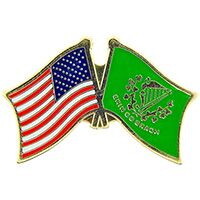 Eagle Emblems P09752 Pin-Usa/Irish (CROSS FLAGS), (1-1/8")