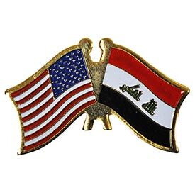 Eagle Emblems P09753 Pin-Usa/Iraq (CROSS FLAGS), (1-1/8")