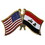 Eagle Emblems P09753 Pin-Usa/Iraq (Cross Flags) (1-1/8")