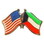 Eagle Emblems P09764 Pin-Usa/Kuwait (Cross Flags) (1-1/8")