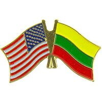 Eagle Emblems P09769 Pin-Usa/Lithuania (CROSS FLAGS), (1-1/8")