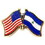 Eagle Emblems P09777 Pin-Usa/Nicaragua (Cross Flags) (1-1/8")