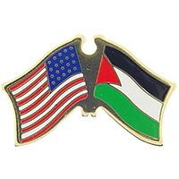 Eagle Emblems P09783 Pin-Usa/Palestine (CROSS FLAGS), (1-1/8")