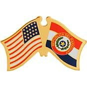Eagle Emblems P09785 Pin-Usa/Paraguay (CROSS FLAGS), (1-1/8")