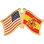 Eagle Emblems P09801 Pin-Usa/Spain (Cross Flags) (1-1/8")