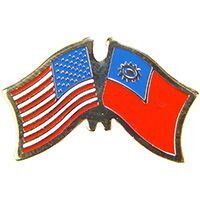 Eagle Emblems P09809 Pin-Usa/Taiwan (CROSS FLAGS), (1-1/8")