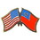 Eagle Emblems P09809 Pin-Usa/Taiwan (Cross Flags) (1-1/8")