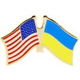 Eagle Emblems P09811 Pin-Usa/Ukraine (CROSS FLAGS), (1-1/8