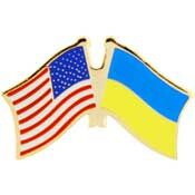 Eagle Emblems P09811 Pin-Usa/Ukraine (Cross Flags) (1-1/8")