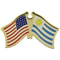Eagle Emblems P09814 Pin-Usa/Uruguay (CROSS FLAGS), (1-1/8")