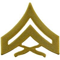 Eagle Emblems P10224 Rank-Usmc,E4,Corporal (GLD), (7/8" Wide)
