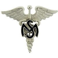 Eagle Emblems P10454 Pin-Medical,Caduceus,Med.Svcs (SLV), (1")