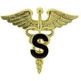 Eagle Emblems P10457 Pin-Medical,Caduceus,Spec. (GLD), (1