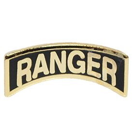 Eagle Emblems P12010 Pin-Army,Ranger,Tab,Mini (GLD/BLK), (13/16")
