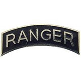 Eagle Emblems P12020 Pin-Army, Ranger, Tab (Slv/Blk) (1
