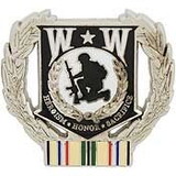 Eagle Emblems P12206 Pin-Wounded Warrior Wreath, Desert Storm (1-1/8