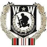 Eagle Emblems P12209 Pin-Wounded Warrior Wreath, Endururing Freed (1-1/8