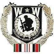 Eagle Emblems P12209 Pin-Wounded Warrior, Enduring Freedom, (1-1/8")