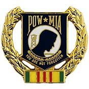 Eagle Emblems P12230 Pin-Pow*Mia Wreath VIETNAM, (1")