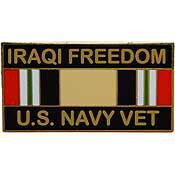 Eagle Emblems P12267 Pin-Iraqi Freed,Usn,Vet. (1-1/8")