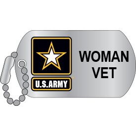 Eagle Emblems P12314 Pin-Army, Woman Veteran "Dog Tag" (1-1/4")