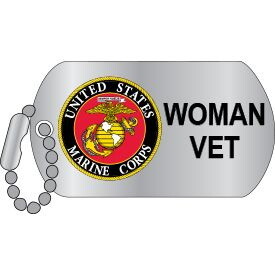 Eagle Emblems P12315 Pin-Usmc Woman Veteran DOG TAG, (1-1/4")