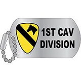 Eagle Emblems P12316 Pin-Army,001St Cav Div DOG TAG, (1-1/4
