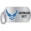 Eagle Emblems P12319 Pin-Usaf, Woman Veteran "Dog Tag" (1-1/4")