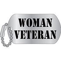 Eagle Emblems P12327 Pin-Woman Veteran "Dog Tag" (1-1/4")