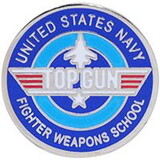 Eagle Emblems P12339 Pin-Usn,Top Gun Fighter WEAPONS SCHOOL, (1
