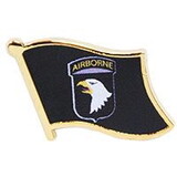 Eagle Emblems P12450 Pin-Army, 101St A/B Flag (1-1/8