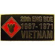 Eagle Emblems P12472 Pin-Viet,Bdg,020Th Eng Bde 1967-1971, (1-1/8")