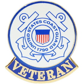 Eagle Emblems P12560 Pin-Uscg,Logo,Veteran (1-1/8")