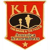 Eagle Emblems P12603 Pin-Kia,America Remembers (SHIELD) RED/BLK, (1-1/8")