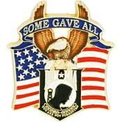 Eagle Emblems P12605 Pin-Pow*Mia,Eagle-Usa "We leave no one behind", (1-1/4")