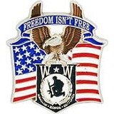Eagle Emblems P12607 Pin-Wounded Warrior Eagle 
