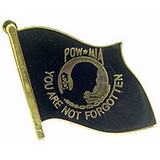 Eagle Emblems P12658 Pin-Pow*Mia,Flag,Blk (7/8