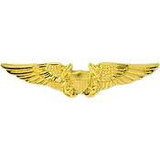Eagle Emblems P12719 Wing-Usn, Flight Off.Gold (Mini) (1-1/4