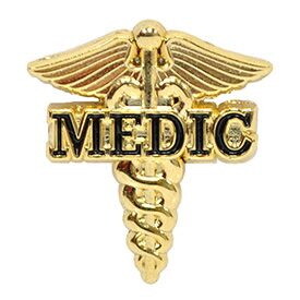 Eagle Emblems P12800 Pin-Medical,Caduceus,Medic (Gold), (1")