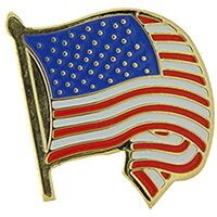 Eagle Emblems P12876 Pin-Usa Flag, Wavy/Curled (1")